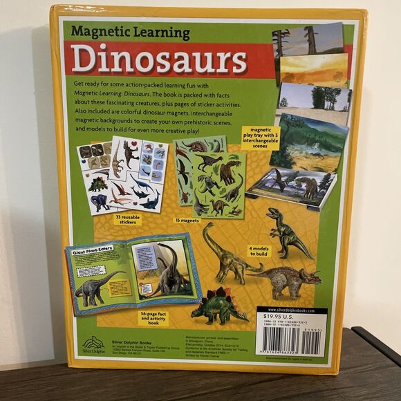 NEW Dinosaurs Magnetic‎ Learning Activity Book Stickers Play Tray Models Magnets - Picture 2 of 8